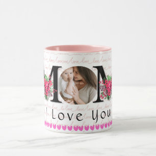 Süße HERZ LIEBE DICH MUTTER Muttertags-Fotomug Tasse