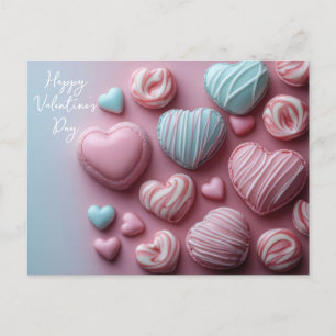 süße Herz Pralinen aus Schokolade Valentinstag Postkarte