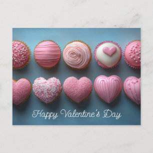 süße Herz Pralinen aus Schokolade Valentinstag Postkarte