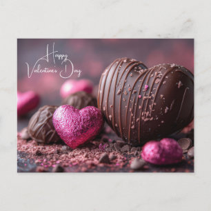 Süße Herz Pralinen aus Schokoladen Valentinstag Postkarte