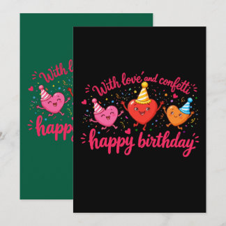 Süße Herzen Alles Gute zum Geburtstag mit Liebe un Einladung