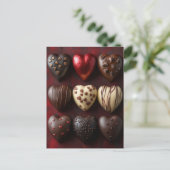 süße Herzen aus Schokolade Valentinstag Postkarte (Stehend Vorderseite)