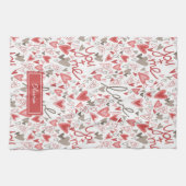 Süße Herzen Boho Valentinstag Muster Geschirrtuch (Horizontal)