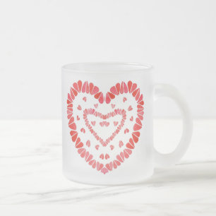 SÜSSE HERZEN Eingefrorene Glas-Tasse Mattglastasse