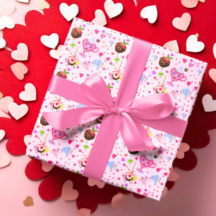 Süße Herzen feiern überall  Geschenkpapier
