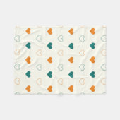 Süße Herzen / grüne Orangencreme Fleecedecke (Vorderseite (Horizontal))