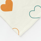 Süße Herzen / grüne Orangencreme Fleecedecke (Ecke)