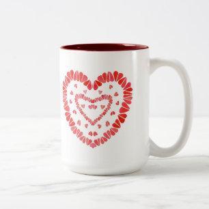 SÜSSE HERZEN Hohe marineblaue Zweifarben-Tasse Zweifarbige Tasse