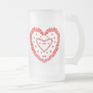 SÜSSE HERZEN Hohe Milchglas-Tasse Mattglas Bierglas
