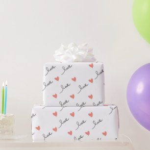 Süße Herzen & Liebesschrift Valentinstag Geschenkpapier