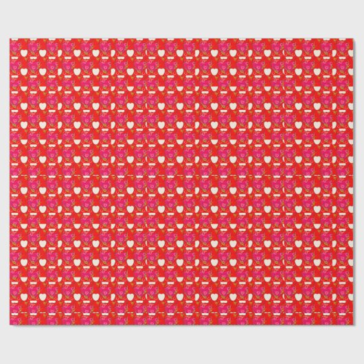 Süße Herzen Muster Geschenkpapier (Flach)