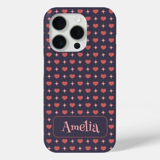 Süße Herzen Muster personalisierter Text  Case-Mate iPhone Hülle (Rückseite)
