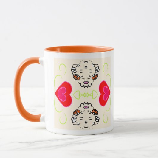 Süße Herzen Muster Tasse (Links)