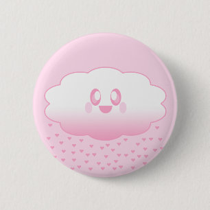 SÜßE HERZEN REGNENDE WOLKEN LIEBE KAWAII BUTTON