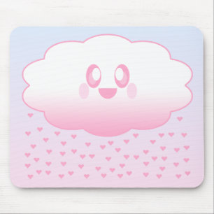 SÜßE HERZEN REGNENDE WOLKEN LIEBE KAWAII MOUSEPAD