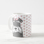 Süße Herzen Schnauzer Kaffeetasse (Vorderseite Links)