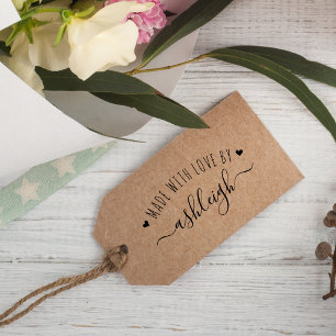 Süße Herzen & Schriftzug - Mit Liebe gemacht Ben Gummistempel