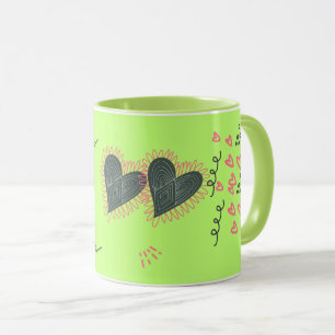 Süße Herzen & Sonnenblumen Valentinstag Tasse