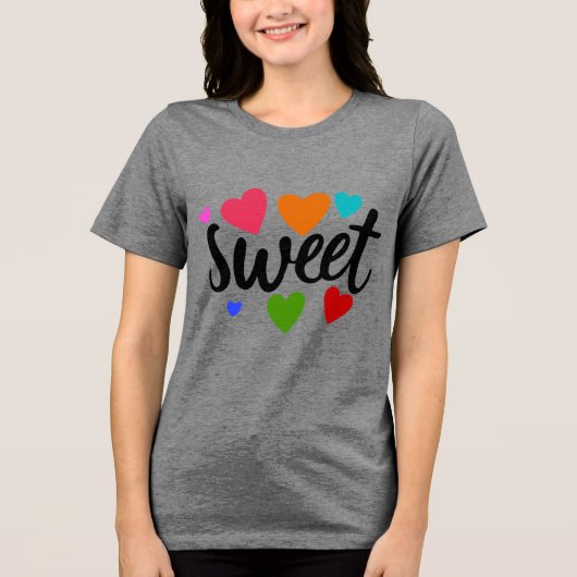 Süße Herzen Tri-Blend Shirt (Vorderseite)