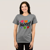 Süße Herzen Tri-Blend Shirt (Vorderseite voll)