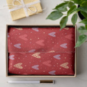 Süße Herzen und Punkte Valentinstag-Muster Seidenpapier (Geschenk)