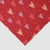 Süße Herzen und Punkte Valentinstag-Muster Seidenpapier (Detail)