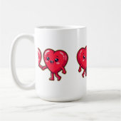 Süße Herzfiguren, die Händchen halten Kaffeetasse (Links)