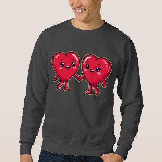 Süße Herzfiguren, die Händchen halten Sweatshirt (Vorderseite)