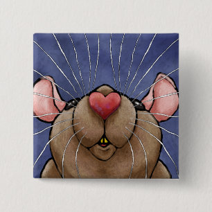 Süße Herzratte Knopf Button