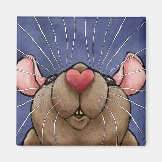Süße Herzratte Magnet (Vorne)
