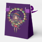 Süße Hexe jongliert einen Orb aus Kröten Geschenkschachtel (Rückseite)