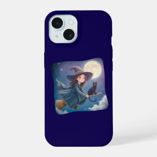 Süße Hexe mit Katze iPhone / iPad Hülle iPhone 15 Hülle