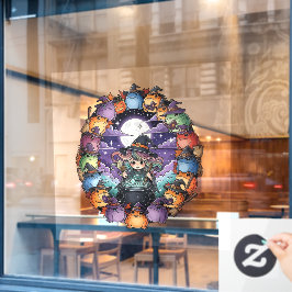 Süße Hexe schafft magische Momente mit Kröten Fensteraufkleber