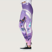 Süße Hexe Schneekugel Leggings Lila (Links)