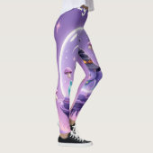 Süße Hexe Schneekugel Leggings Lila (Rechts)