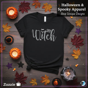 Süße Hexe Schwarz-Weiß Damen Halloween T-Shirt