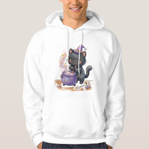 Süße Hexe schwarze Katze braut magischen Trank Hal Hoodie