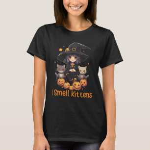 Süße Hexe schwarze Katze Halloween-Kostüm Mädchen T-Shirt