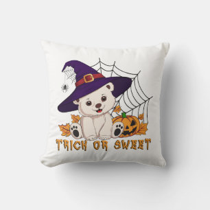 Süße Hexen-Eisbär-Halloween-Kunst Kissen