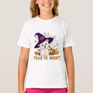 Süße Hexen-Eisbär-Halloween-Kunst T-Shirt