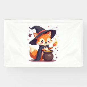 Süße Hexen-Fuchsschwanz – Magisches Halloween-Tier Banner