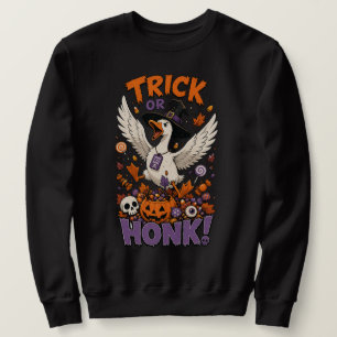 Süße Hexen-Gans-Kürbis-Süßigkeiten-Grafik Sweatshirt