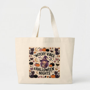 Süße Hexen-Halloween-Tasche Jumbo Stoffbeutel