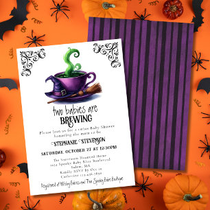 Süße Hexen-Kaffeetasse Halloween-Zwillinge Baby-Pa Einladung