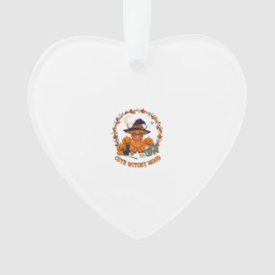 Süße Hexen-Stimmung Halloween Highland-Kuh Schwarz Ornament
