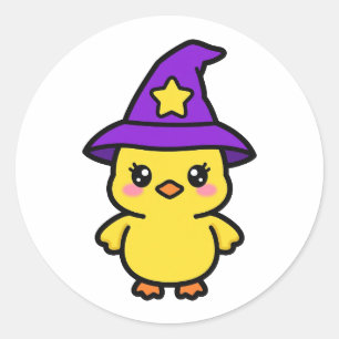 Süße Hexenente Halloween-Klassiker-Rundaufkleber Runder Aufkleber