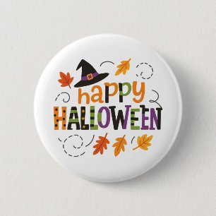 Süße Hexenhüte Frohe Halloween-Party Button