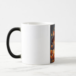 Süße Hexenkatze auf Kürbis-Tasse - Halloween Verwandlungstasse