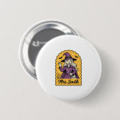 Süße Hexenlehrerin Frau Smith Vintage-Halloween-De Button (Vorne & Hinten)