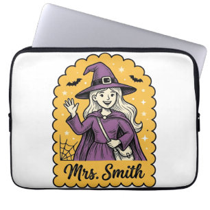 Süße Hexenlehrerin Frau Smith Vintage Halloween-De Laptopschutzhülle